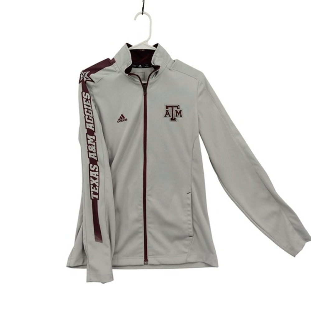 Texas A&M Aggies NCAA Adidas Mens Track Jacket M Tall Gray Full Zip Collegiate